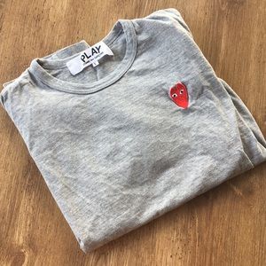 Comme des Garçons (CDG) PLAY Grey Heart T-shirt